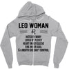 Leo Woman Zipper Hoodie