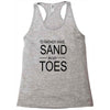 id rather have sand in my toes Racerback Tank