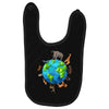 animal polygon around the planet Baby Bibs