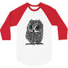 owl on athletic 3/4 Sleeve Shirt