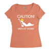 caution men at work Women's Triblend Scoop T-shirt