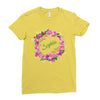 Floral Baby Name Ladies Fitted T-Shirt