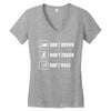Don't drown crash walk Tee Swim Bike Run Triathle Women's V-Neck T-Shirt