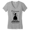Princesses Are Born In January Women's V-Neck T-Shirt