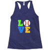 love baseball neon rhinestuds Racerback Tank