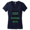 blessed god by spoiled by my husband protected by both Women's V-Neck T-Shirt