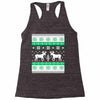 reindeer christmas ugly sweater Racerback Tank