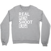 real men shoot raw funny photography Crewneck Sweatshirt