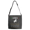 aries  christmas ugly sweater Adjustable Strap Totes
