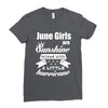 June Girls Are Sunshine Mixed With A Little Hurricane Ladies Fitted T-Shirt