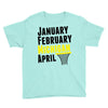 January February Michigan April - March Madness Basketball Youth Tee