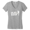 up all night playing battle gaming Women's V-Neck T-Shirt