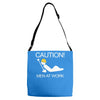 caution men at work Adjustable Strap Totes