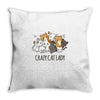crazy cat lady Throw Pillow