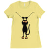 a cat always with me Ladies Fitted T-Shirt