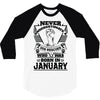 Never Underestimate Dog Rescuer Who Was Born January 3/4 Sleeve Shirt