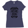 Super Cool Mother Of A Freaking Awesome Son Ladies Fitted T-Shirt