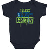 i bleed blue and green Baby Bodysuit