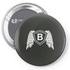 letter b with wings Pin-back button