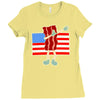 bacon american flag dab Ladies Fitted T-Shirt
