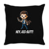 hey, ass butt! Throw Pillow