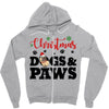 christmas dogs and paws Zipper Hoodie