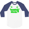 fun monster face, eat, beast, 3/4 Sleeve Shirt
