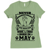 Never Underestimate Dog Rescuer Who Was Born May Ladies Fitted T-Shirt