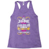 i am a june women Racerback Tank