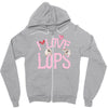 i love lops lots Zipper Hoodie
