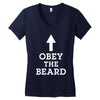 obey the beard funny Women's V-Neck T-Shirt