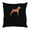 boxer flower Throw Pillow