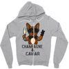 champagne and caviar Zipper Hoodie