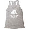 still plays with trucks Racerback Tank