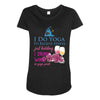 yoga and wine Maternity Scoop Neck T-shirt