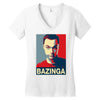 bazinga poster, ideal birthday gift or present Women's V-Neck T-Shirt