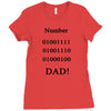 number one dad funny t shirt binary nerd geek tee s 3xl Ladies Fitted T-Shirt