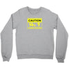 caution zombies crossing t shirt x large funny walking brains awesome Crewneck Sweatshirt
