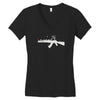 banksy style ak47 art   funny Women's V-Neck T-Shirt