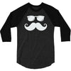 hipster glasses and moustache 3/4 Sleeve Shirt