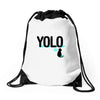 yolo cat Drawstring Bags