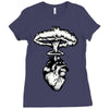 heart and nuclear explosion Ladies Fitted T-Shirt
