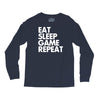 eat sleep game repeat Long Sleeve Shirts