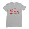 enjoy cocaine funny gray Ladies Fitted T-Shirt