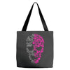 two coloured patterned skull   mens funny Tote Bags