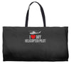 i' love my helicopter pilot Weekender Totes