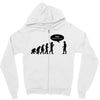 stop following me funny darwins evolution parody mens white t shirt Zipper Hoodie