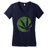 cannabis finger printing Women's V-Neck T-Shirt