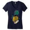 pineapple skateboarding Women's V-Neck T-Shirt
