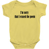 i'm sorry Baby Bodysuit